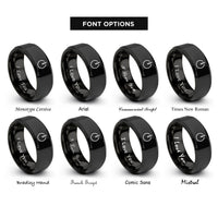 font options for inside engraving on black bypass switch rings