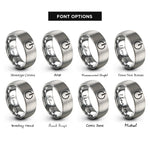font options for inside engraving on silver bypass switch rings