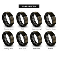 font options for inside engraving on gunmetal & black bypass switch rings