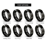 font options for inside engraving on black & grey c rings