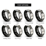 font options for inside engraving on black & gray c rings