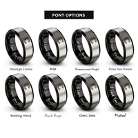 font options for inside engraving on black & grey c rings