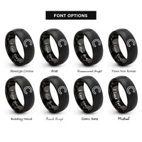 font options for inside engraving on black c rings