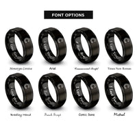 font options for inside engraving on black c rings