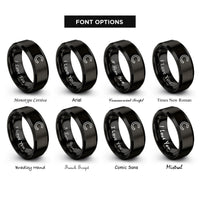 font options for inside engraving on black c rings