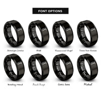 font options for inside engraving on black c clamp rings