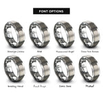font options for inside engraving on gray c clamp rings