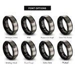 font options for inside engraving on black & silver c major rings