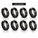 font options for inside engraving on black & gray c major rings
