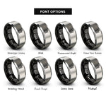 font options for inside engraving on black & gray c major rings