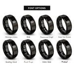 font options for inside engraving on black c major rings
