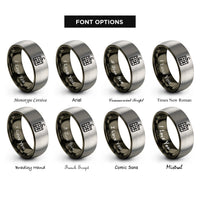 font options for inside engraving on gunmetal & grey c major rings