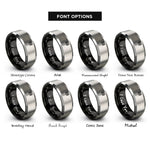 font options for inside engraving on black & grey cabasa rings