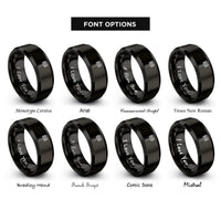 font options for inside engraving on black cabasa rings