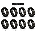 font options for inside engraving on black cabin pines rings