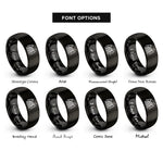 font options for inside engraving on black cabin smoke rings