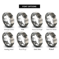 font options for inside engraving on silver cabin smoke rings