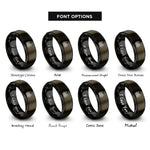 font options for inside engraving on gunmetal & black cabin smoke rings