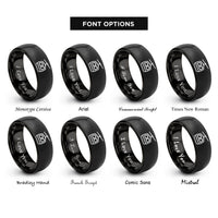 font options for inside engraving on black cable car rings