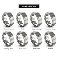 font options for inside engraving on silver cable jack rings