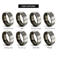 font options for inside engraving on gunmetal & gray cable jack rings