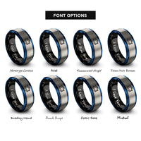 font options for inside engraving on black & blue & silver caboose rings