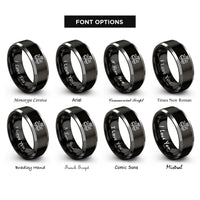 font options for inside engraving on black & grey caboose rings