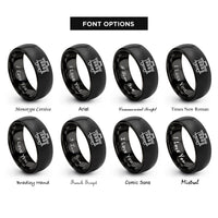 font options for inside engraving on black caboose rings
