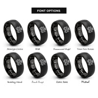 font options for inside engraving on black caboose rings