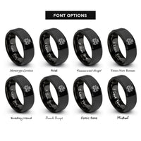 font options for inside engraving on black caboose rings