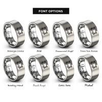 font options for inside engraving on gray caboose rings