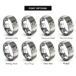 font options for inside engraving on grey caboose rings