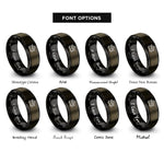 font options for inside engraving on gunmetal & black caboose rings