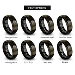 font options for inside engraving on gunmetal & black caboose rings