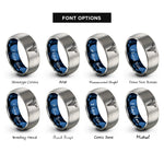 font options for inside engraving on blue & grey caduceus rings