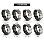 font options for inside engraving on black & gray caduceus hermetic rings