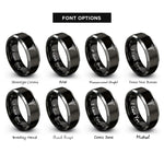 font options for inside engraving on black & silver caduceus hermetic rings