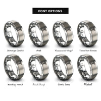 font options for inside engraving on grey caduceus hermetic rings