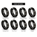 font options for inside engraving on black & gray caffeine molecule rings