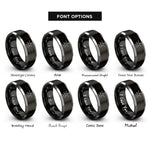 font options for inside engraving on black & grey caffeine molecule rings