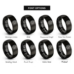 font options for inside engraving on black caffeine molecule rings