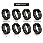 font options for inside engraving on black caffeine molecule rings