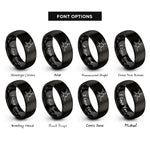 font options for inside engraving on black caffeine molecule rings