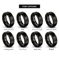 font options for inside engraving on black caffeine molecule rings