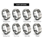font options for inside engraving on grey caffeine molecule rings