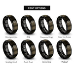 font options for inside engraving on gunmetal & black caffeine molecule rings