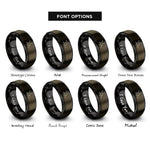 font options for inside engraving on gunmetal & black caffeine molecule rings