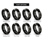 font options for inside engraving on black & gray cairn pattern rings