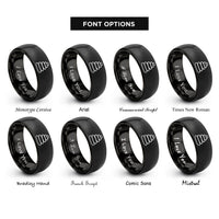 font options for inside engraving on black cairn pattern rings