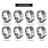 font options for inside engraving on grey cairn pattern rings